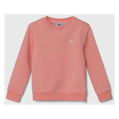 Dětská mikina adidas Originals CREW růžová barva, s aplikací, IX5299