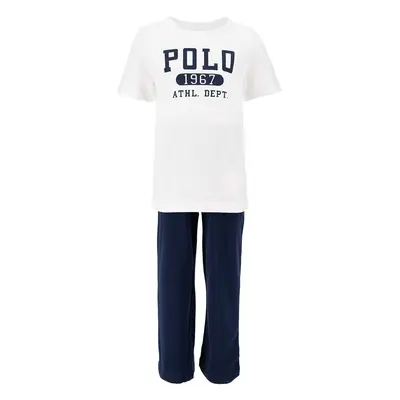 Dětské bavlněné pyžamo Polo Ralph Lauren tmavomodrá barva, s potiskem, 9P0148