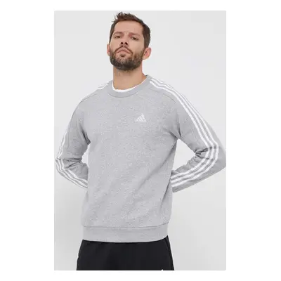 Mikina adidas pánská, šedá barva, vzorovaná, IJ6470