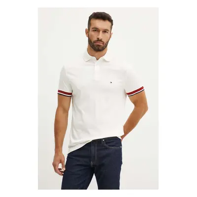 Bavlněné polo tričko Tommy Hilfiger béžová barva, MW0MW35588