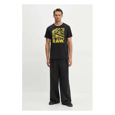 Bavlněné tričko G-Star Raw černá barva, s potiskem, D24685-C506