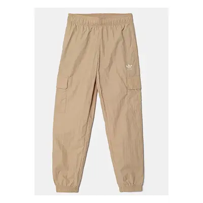 Dětské tepláky adidas Originals CARGO PANTS béžová barva, hladké, IX7620