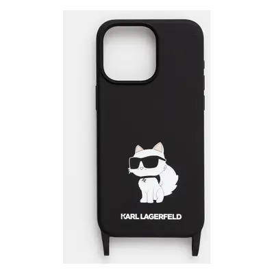 Obal na telefon Karl Lagerfeld iPhone 15 Pro Max 6.7" černá barva, KLHCP15XSCBSCNK