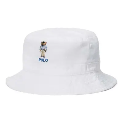 Dětský bavlněný klobouk Polo Ralph Lauren bílá barva, 322945504001