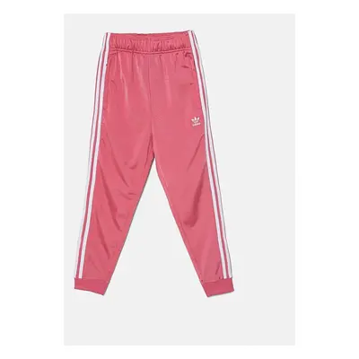 Dětské tepláky adidas Originals SST TRACK PANTS růžová barva, s aplikací, IY7462