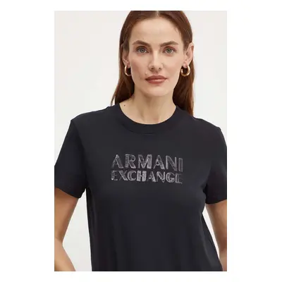 Bavlněné tričko Armani Exchange černá barva, XW000060 AF10354