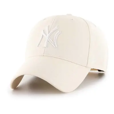 Čepice s vlněnou směsí 47brand MLB New York Yankees béžová barva, s aplikací, B-MVPSP17WBP-NTC