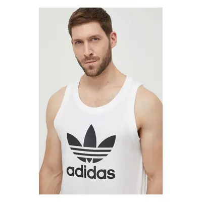 Bavlněný top adidas Originals Adicolor Classics Trefoil Tank bílá barva, IA4808