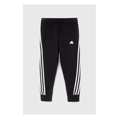 Dětské tepláky adidas G FI 3S černá barva, s aplikací