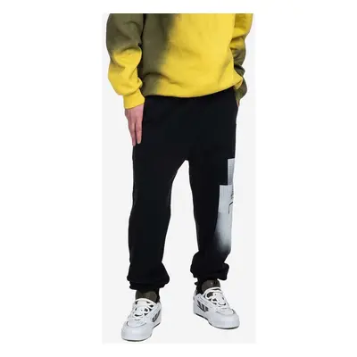 Bavlněné tepláky A-COLD-WALL* Brutalist Jersey Pant ACWMB161 BLACK černá barva, s potiskem