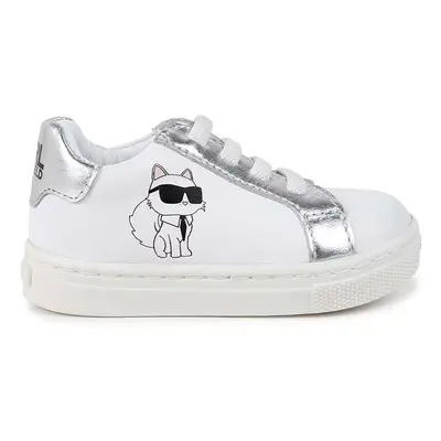 Dětské kožené sneakers boty Karl Lagerfeld bílá barva, Z30321