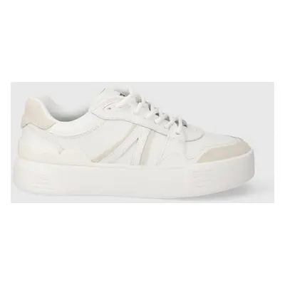 Kožené sneakers boty Lacoste L002 Evo Logo Tongue Leather bílá barva, 47SFA0055