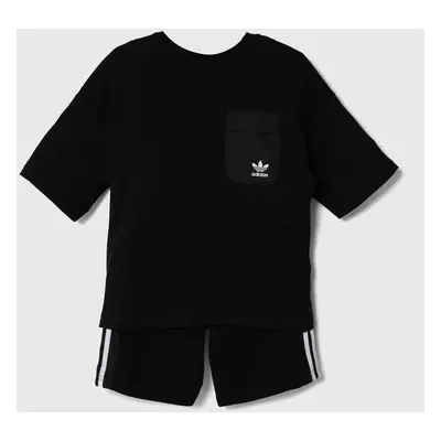 Dětská souprava adidas Originals SHORT TEE SET černá barva, IY4817