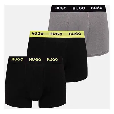 Boxerky HUGO 3-pack pánské, černá barva, 50517878