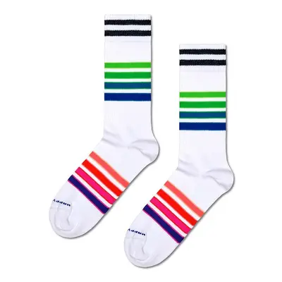 Ponožky Happy Socks Street Stripe Sneaker Sock bílá barva, P000708