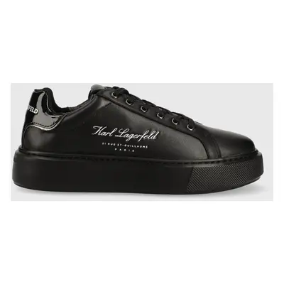 Kožené sneakers boty Karl Lagerfeld MAXI KUP černá barva, KL62223F