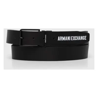 Oboustranný kožený pásek Armani Exchange pánský, černá barva, 951394 4R850