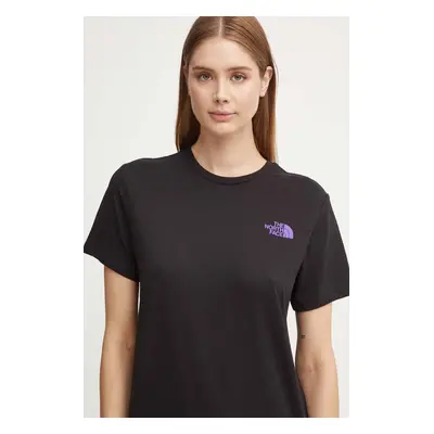 Bavlněné tričko The North Face Relaxed Redbox Tee Infill černá barva, NF0A8A3S9IU1