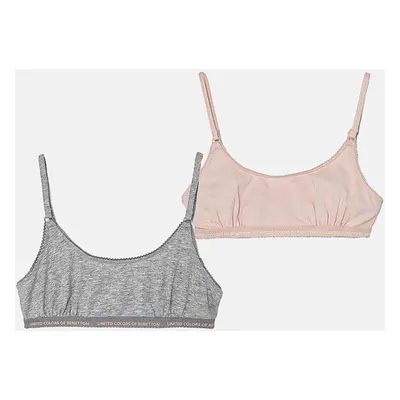 Dětská podprsenka United Colors of Benetton 2-pack šedá barva, 3MC10R1IN