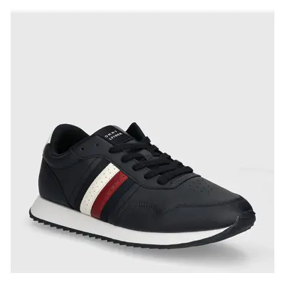 Kožené sneakers boty Tommy Hilfiger RUNNER EVO LTH MIX ESS tmavomodrá barva, FM0FM05121