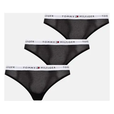 Tanga Tommy Hilfiger 3-pack černá barva, UW0UW05532