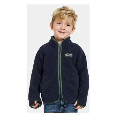 Dětská fleecová mikina Didriksons GIBBS KIDS FULLZIP tmavomodrá barva, 505577