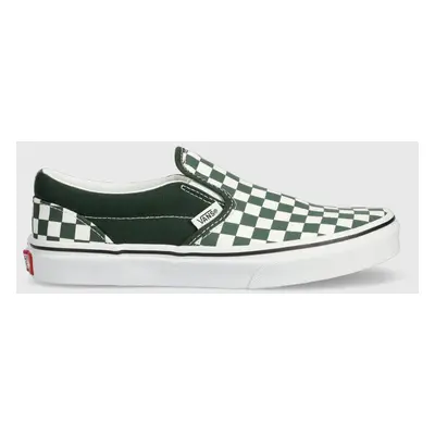 Dětské tenisky Vans JN Classic Slip-On zelená barva