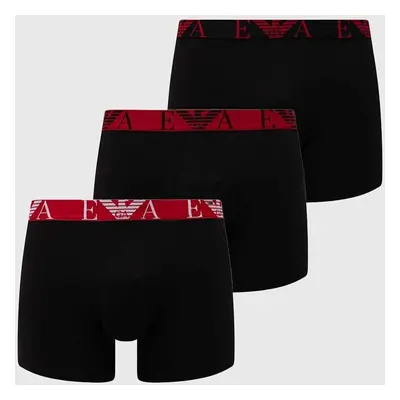 Boxerky Emporio Armani Underwear 3-pack pánské, černá barva, 111473 4F715