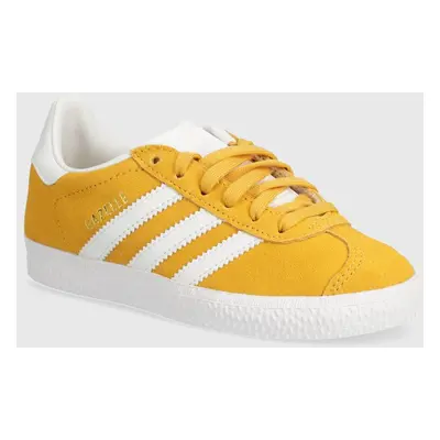 Dětské semišové sneakers boty adidas Originals GAZELLE C žlutá barva, IF9808