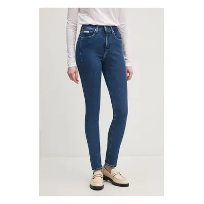 Džíny Calvin Klein Jeans dámské, tmavomodrá barva, J20J224017