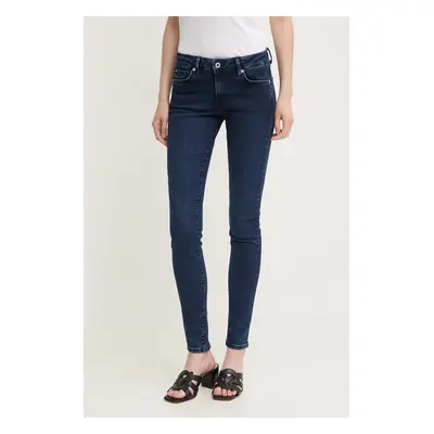 Džíny Pepe Jeans SKINNY JEANS LW dámské, tmavomodrá barva, PL204583CU2