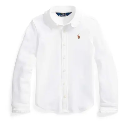 Dětská bavlněná košile Polo Ralph Lauren bílá barva, 312901132002