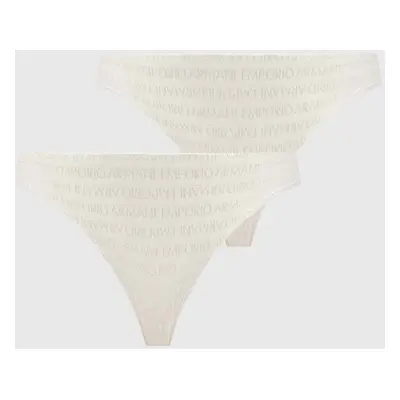 Tanga Emporio Armani Underwear 2-pack béžová barva, průhledné