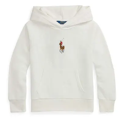 Dětská bavlněná mikina Polo Ralph Lauren bílá barva, s kapucí, s aplikací, 313844838019