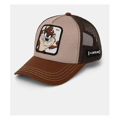 Dětská baseballová čepice Capslab Looney Tunes Capslab Trucker hnědá barva, s aplikací, CL.LOO.3