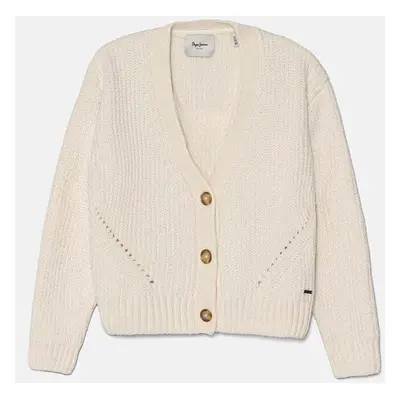 Dětský svetr Pepe Jeans WILLOW CARDIGAN béžová barva, hřejivý, PG701082