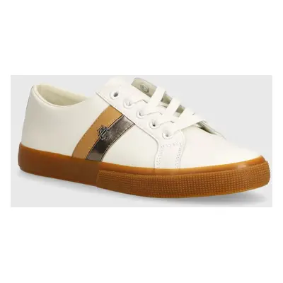 Kožené sneakers boty Lauren Ralph Lauren Janson II bílá barva, 802942784001