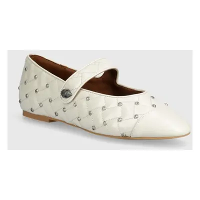 Kožené baleríny Kurt Geiger London Orbit Ballet Flat béžová barva, 2658041309