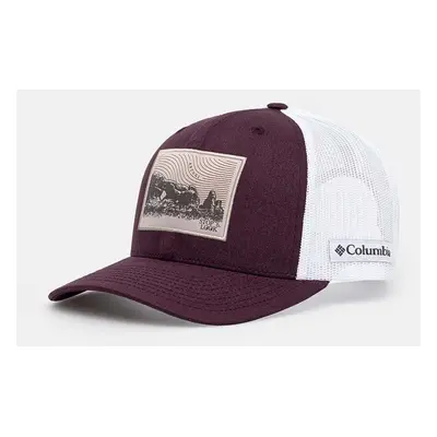 Kšiltovka Columbia Mesh Snap Back vínová barva, s aplikací, 1652541