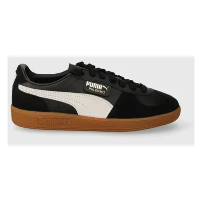 Kožené sneakers boty Puma Palermo černá barva, 396464