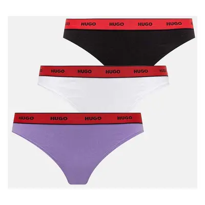 Tanga HUGO 3-pack černá barva, 50480150