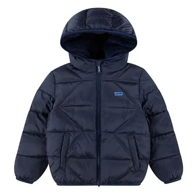 Kojenecká bunda Levi's SHERPA LINED PUFFER JKT modrá barva, 6EL257