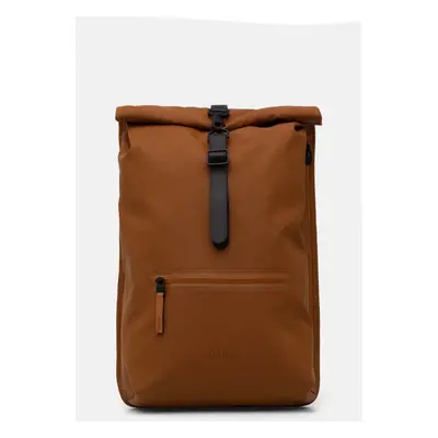 Batoh Rains Rolltop Rucksack W3 hnědá barva, velký, hladký, 13320-63