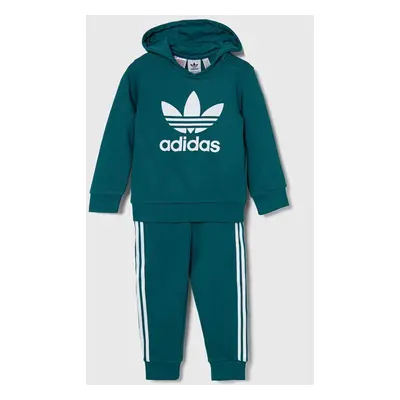 Dětská tepláková souprava adidas Originals HOODIE SET zelená barva, IX5166