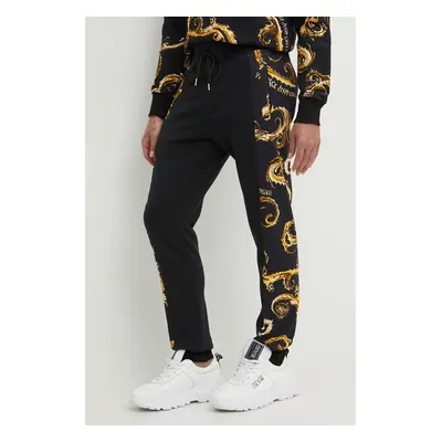 Bavlněné tepláky Versace Jeans Couture černá barva, 77GAA3C0 FS161