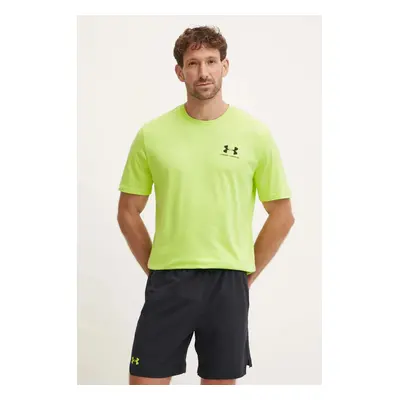 Tričko Under Armour SPORTSTYLE LEFT CHEST zelená barva, 1326799