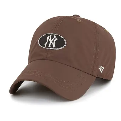 Kšiltovka 47 brand MLB New York Yankees hnědá barva, s aplikací, B-OUTCU17NYW-BW