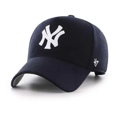 Čepice s vlněnou směsí 47 brand MLB New York Yankees tmavomodrá barva, s aplikací, B-CHSMD17WIS-