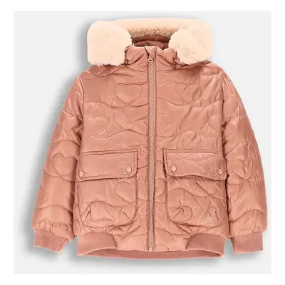 Dětská bunda Coccodrillo růžová barva, OUTERWEAR GIRL KIDS