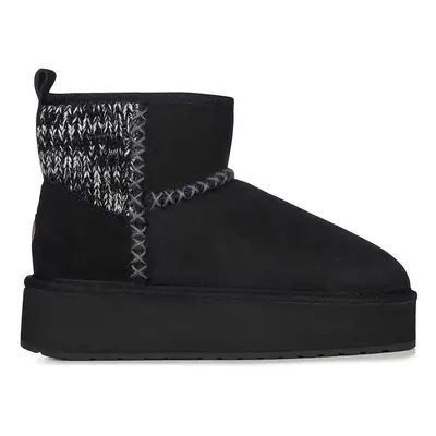 Semišové sněhule Emu Australia Stinger Knit Flatform černá barva, W13143.BLAK